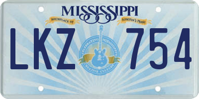 MS license plate LKZ754