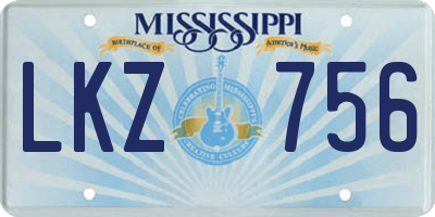 MS license plate LKZ756