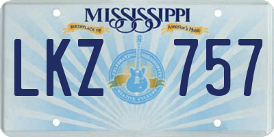 MS license plate LKZ757