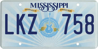 MS license plate LKZ758