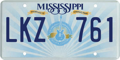 MS license plate LKZ761