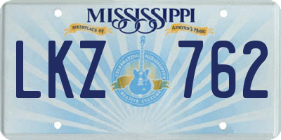 MS license plate LKZ762