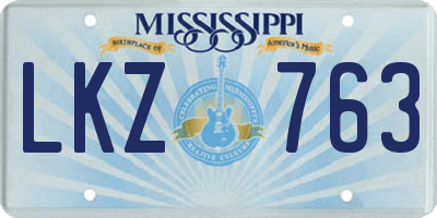 MS license plate LKZ763