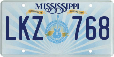 MS license plate LKZ768