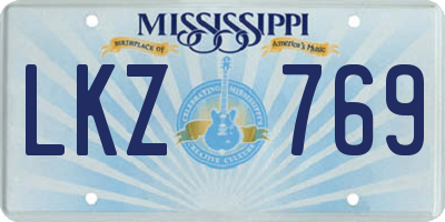 MS license plate LKZ769