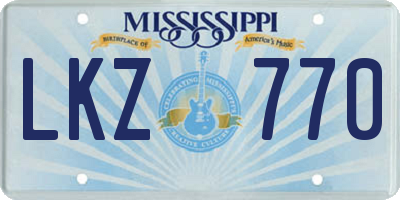 MS license plate LKZ770