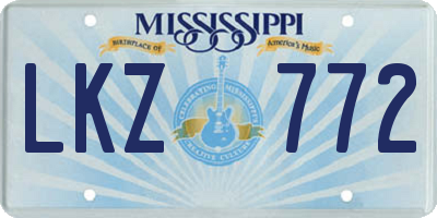 MS license plate LKZ772