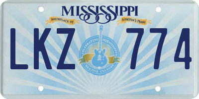 MS license plate LKZ774