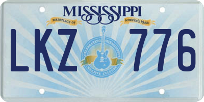 MS license plate LKZ776