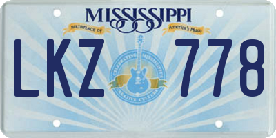 MS license plate LKZ778