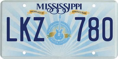 MS license plate LKZ780