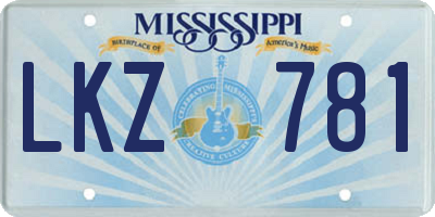 MS license plate LKZ781