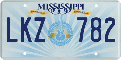 MS license plate LKZ782