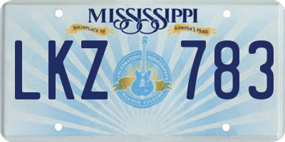 MS license plate LKZ783