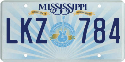 MS license plate LKZ784