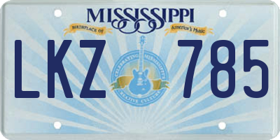 MS license plate LKZ785