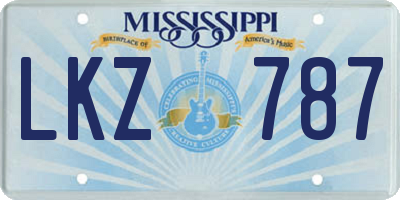 MS license plate LKZ787