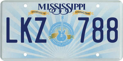 MS license plate LKZ788