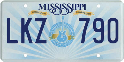 MS license plate LKZ790