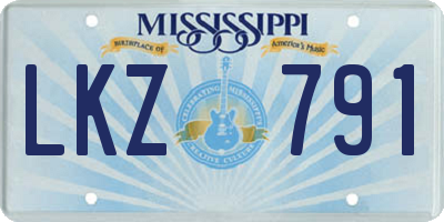 MS license plate LKZ791