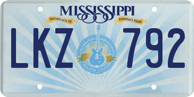 MS license plate LKZ792