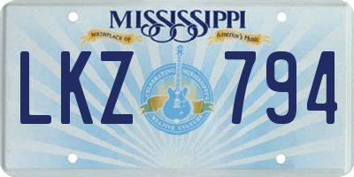 MS license plate LKZ794