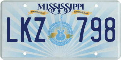 MS license plate LKZ798