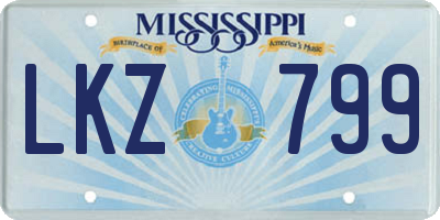 MS license plate LKZ799