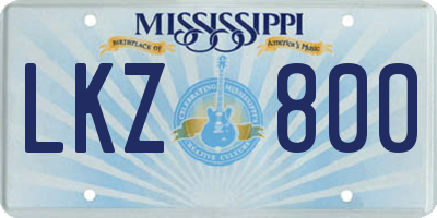 MS license plate LKZ800