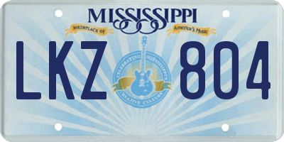 MS license plate LKZ804