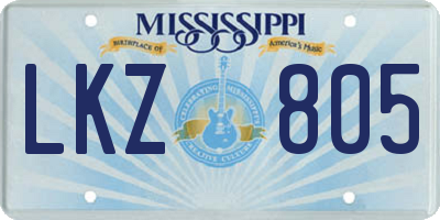 MS license plate LKZ805