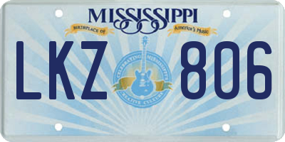 MS license plate LKZ806