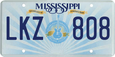 MS license plate LKZ808