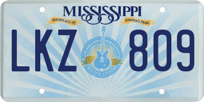 MS license plate LKZ809