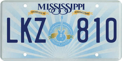 MS license plate LKZ810
