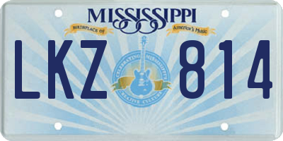 MS license plate LKZ814
