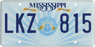MS license plate LKZ815