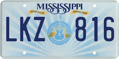 MS license plate LKZ816