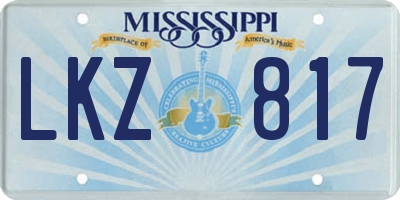 MS license plate LKZ817