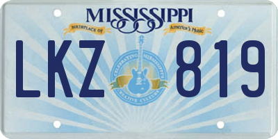 MS license plate LKZ819