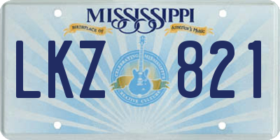 MS license plate LKZ821