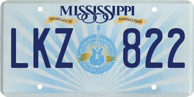MS license plate LKZ822