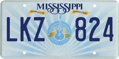MS license plate LKZ824