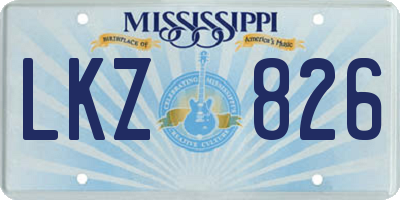 MS license plate LKZ826