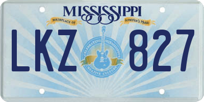 MS license plate LKZ827