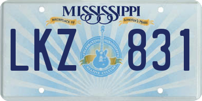 MS license plate LKZ831
