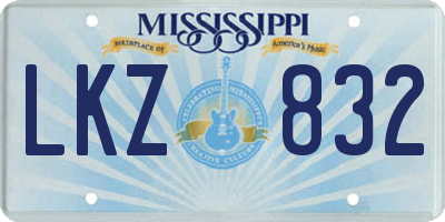 MS license plate LKZ832