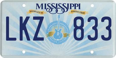 MS license plate LKZ833