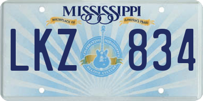 MS license plate LKZ834