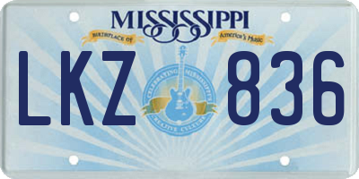 MS license plate LKZ836